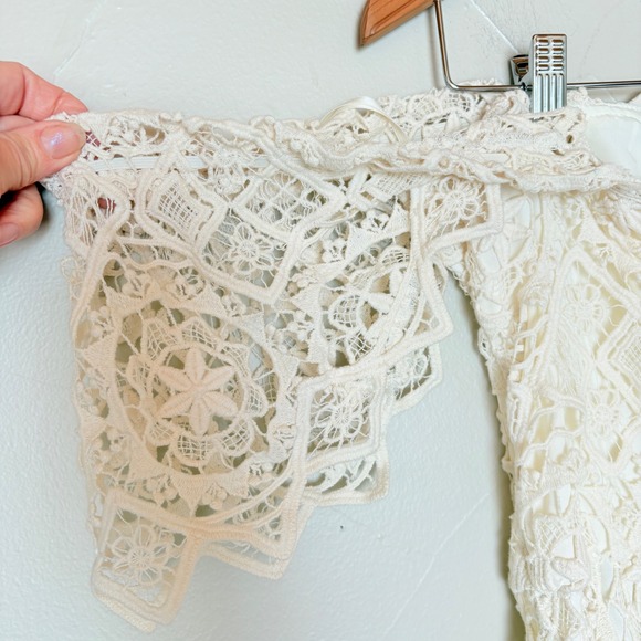 Kite & Butterfly Guipure lace Crochet Off Shoulder Ivory Wedding Gown Boho Beach - Picture 17 of 17